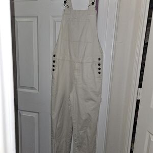 Cream Boyfriend Overalls Relaxed Fit Women’s Jumpsuit Denim Style